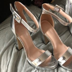 silver high heels!!